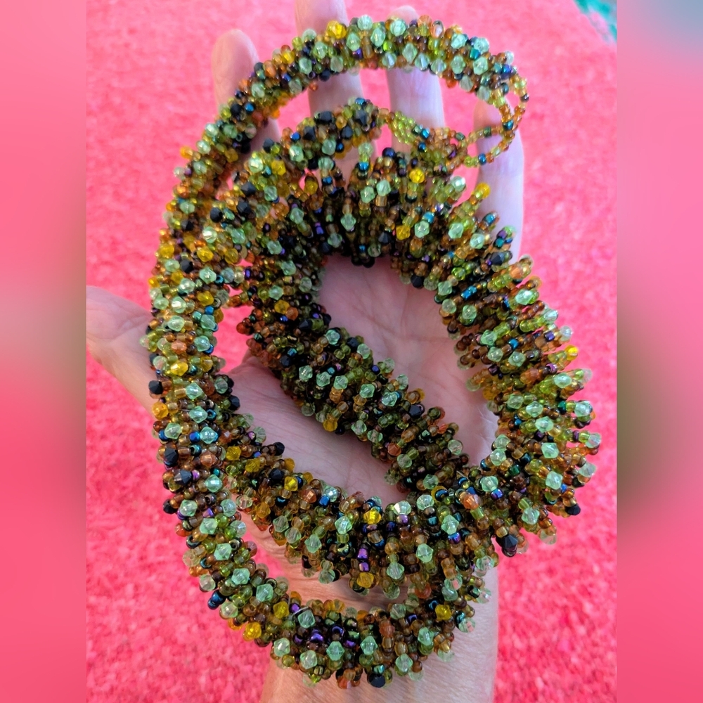 Handmade Vintage Glass Bead Necklace – 32” Statement Piece Stunning glass beads-